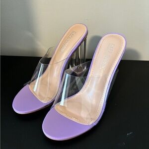 Cape Robbin Lavender and Clear Heels